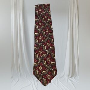 Mallory & Church LTD Men's Black and Red Floral Tie